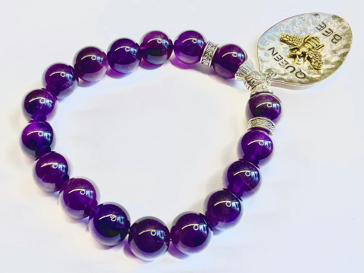 Amethyst with “Queen Bee” Dangle Charm
