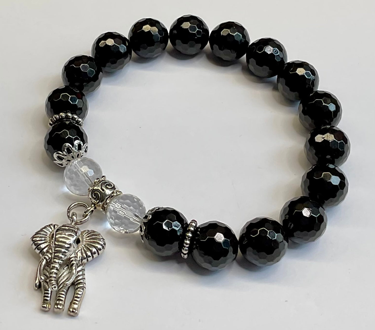 Faceted Tourmaline with Elephant Dangle Charm