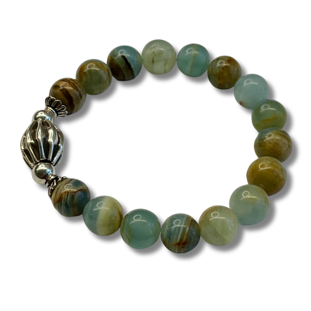 Blue Calcite with Sterling Silver