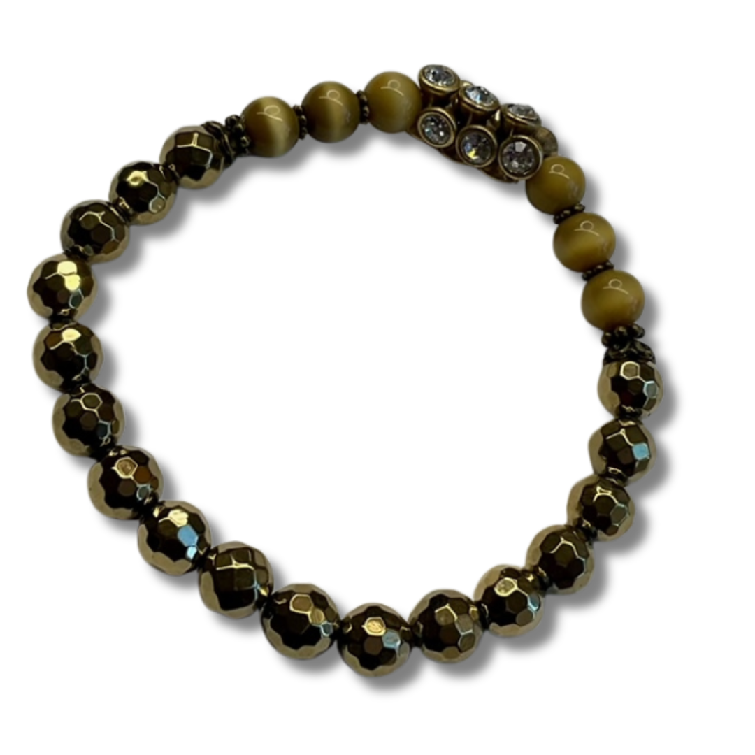 Faceted Hematite with Tiger’s Eye