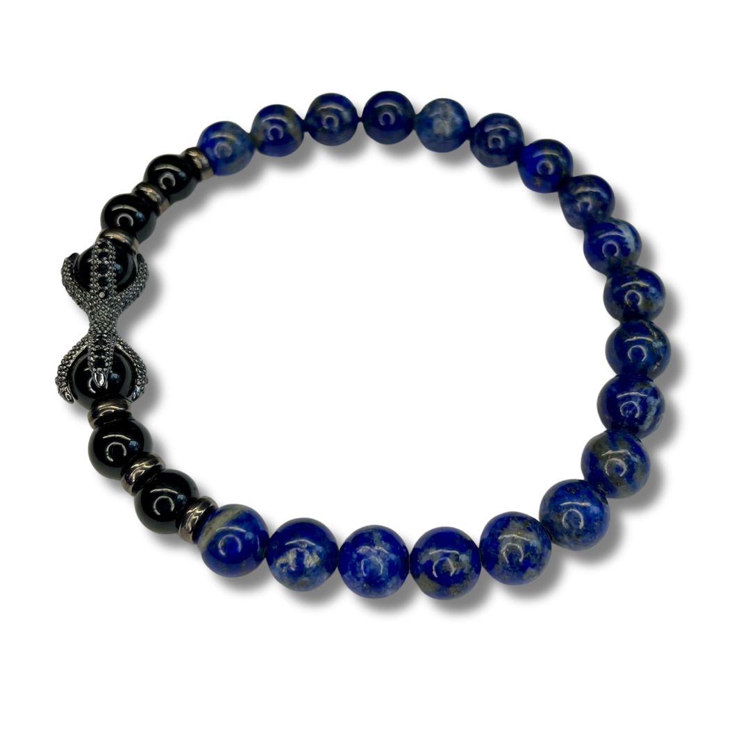 Lapis Lazuli and Black Tourmaline with double sided claw