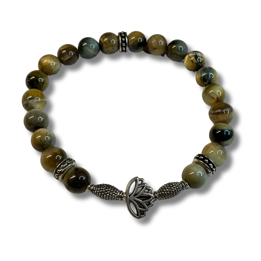 Golden Blue Tiger’s Eye Lotus Flower