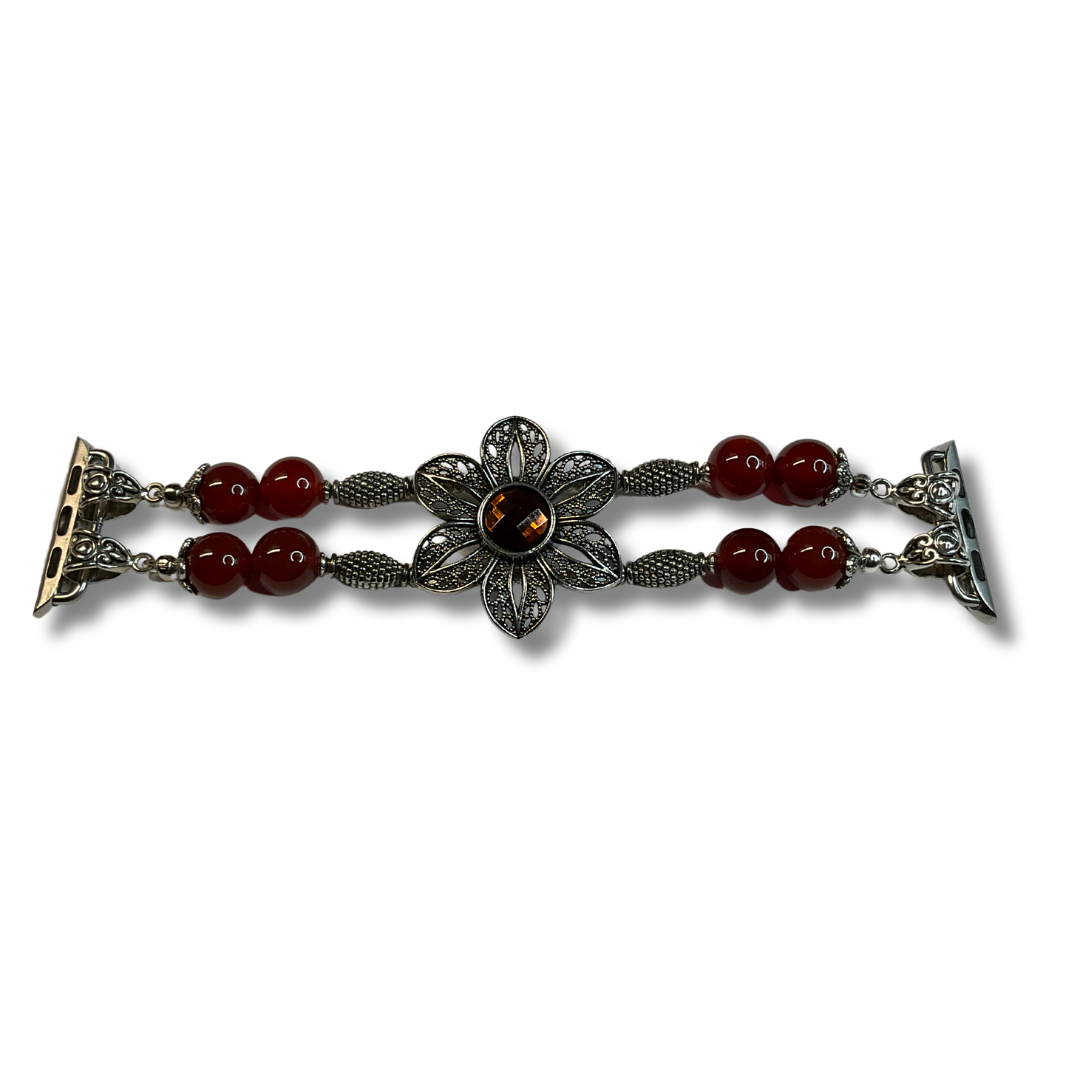 Carnelian Flower Watch Band