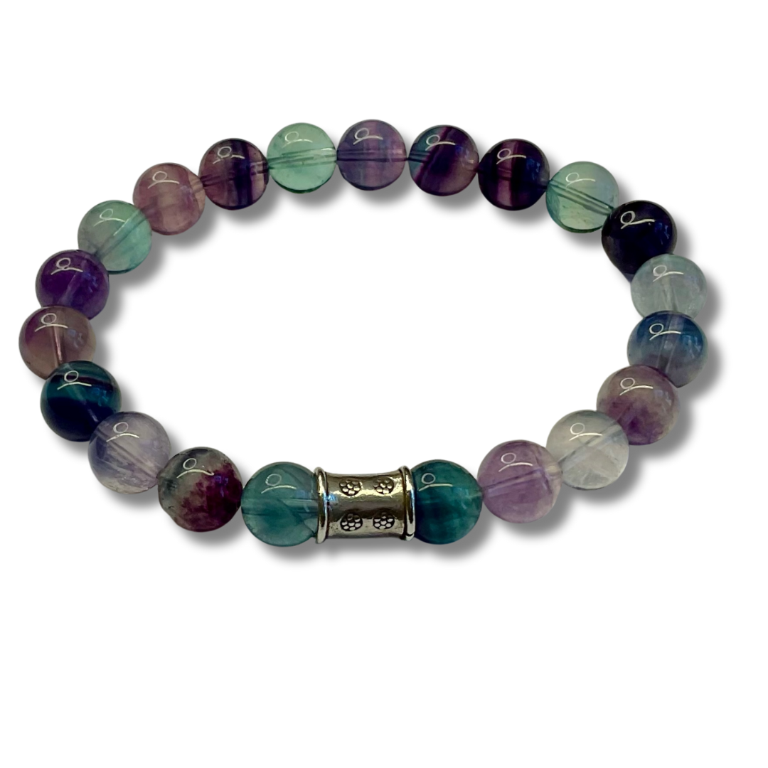 Rainbow Fluorite with Sterling Silver