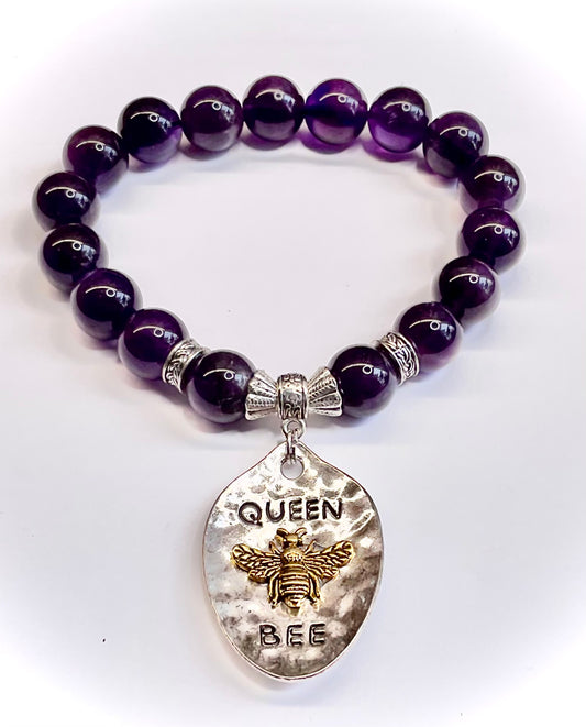 Amethyst with “Queen Bee” Dangle Charm