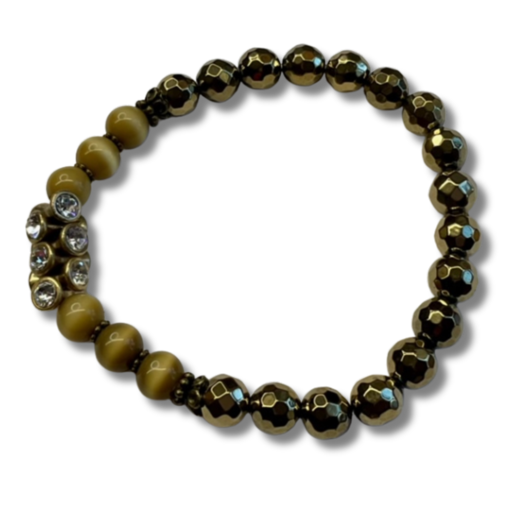 Faceted Hematite with Tiger’s Eye