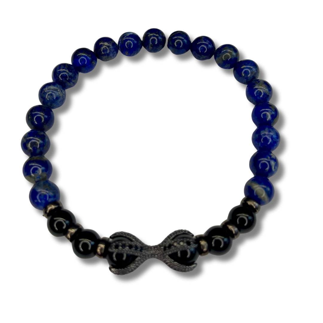 Lapis Lazuli and Black Tourmaline with double sided claw