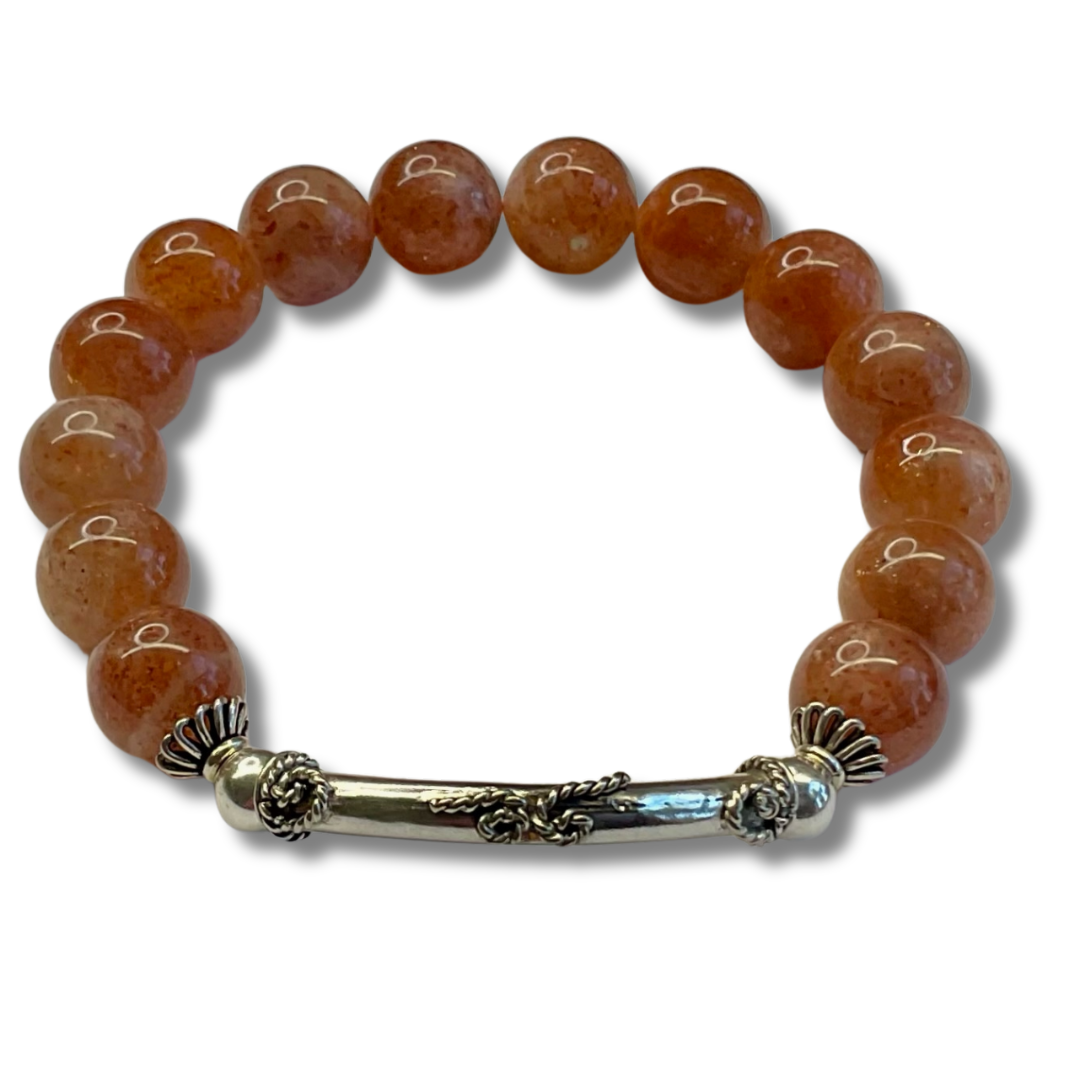 Sunstone with Sterling Silver Bar
