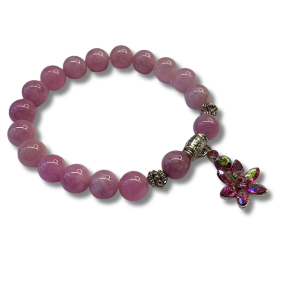 Lilac Jade with vintage crystal charm